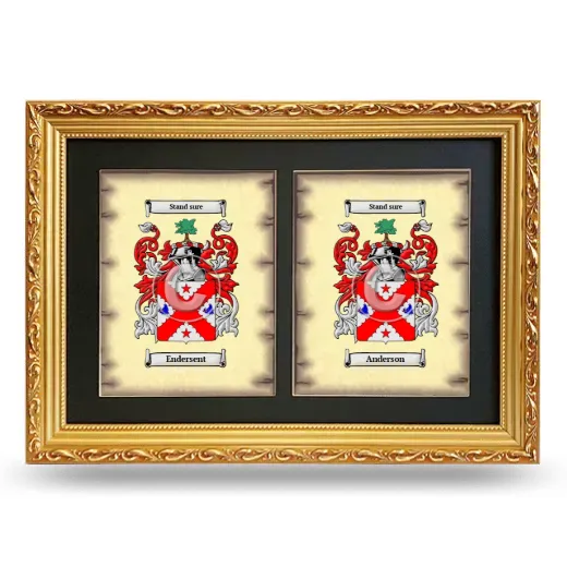 Double Coat of Arms Framed - Gold