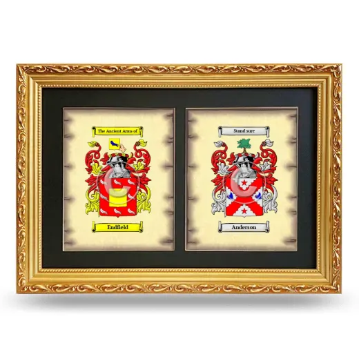 Double Coat of Arms Framed - Gold