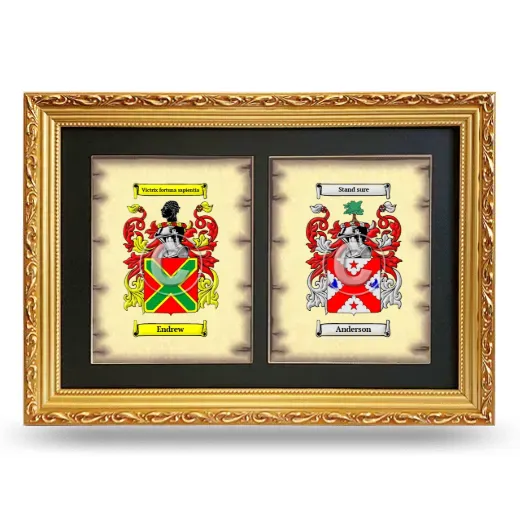 Double Coat of Arms Framed - Gold