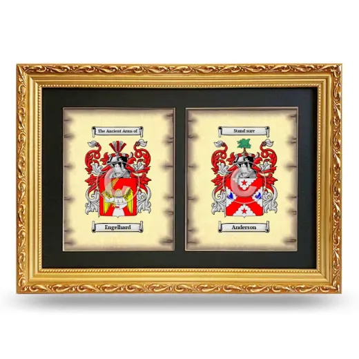 Double Coat of Arms Framed - Gold