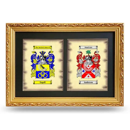 Double Coat of Arms Framed - Gold