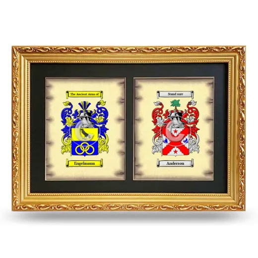 Double Coat of Arms Framed - Gold