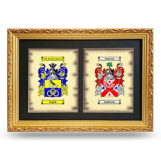 Double Coat of Arms Framed - Gold
