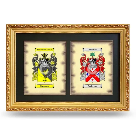 Double Coat of Arms Framed - Gold