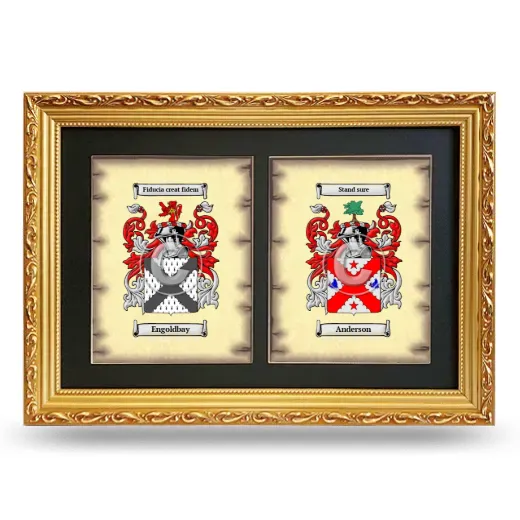 Double Coat of Arms Framed - Gold