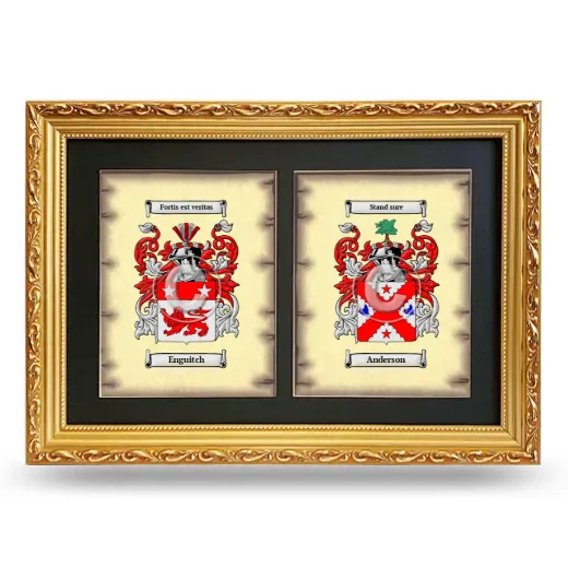 Double Coat of Arms Framed - Gold