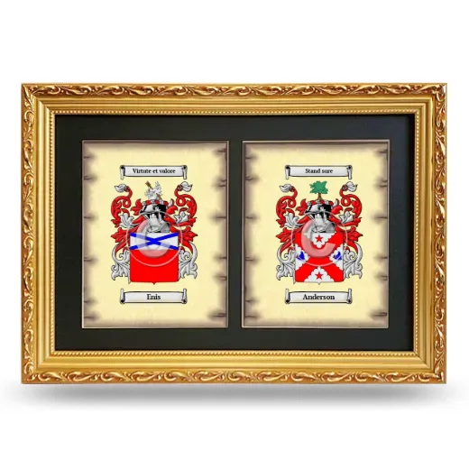 Double Coat of Arms Framed - Gold