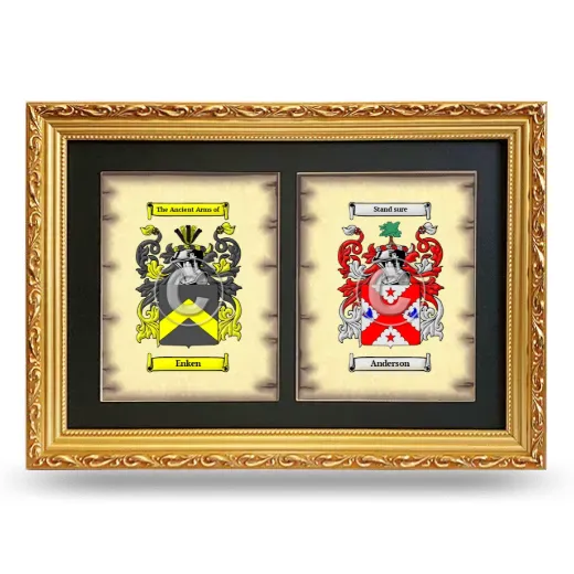 Double Coat of Arms Framed - Gold