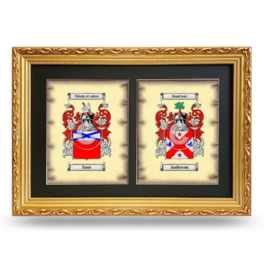 Double Coat of Arms Framed - Gold