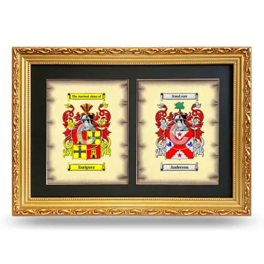 Double Coat of Arms Framed - Gold