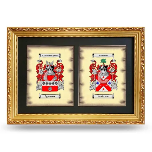 Double Coat of Arms Framed - Gold