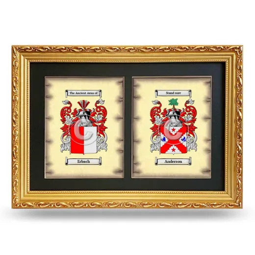 Double Coat of Arms Framed - Gold