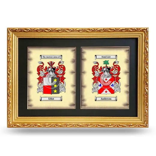 Double Coat of Arms Framed - Gold