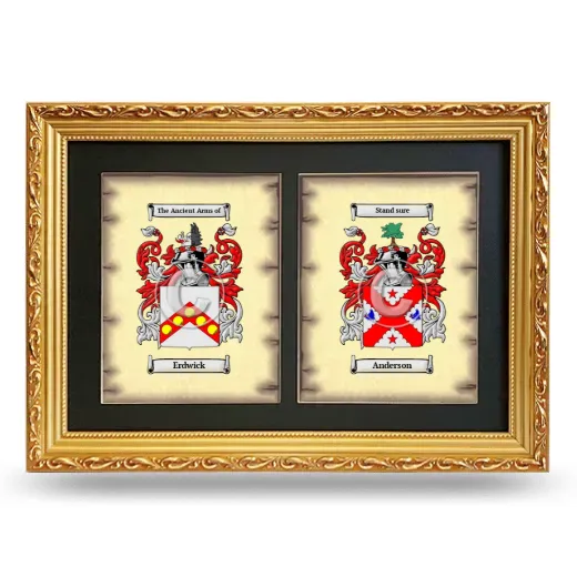 Double Coat of Arms Framed - Gold