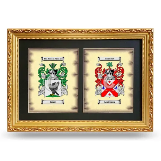Double Coat of Arms Framed - Gold