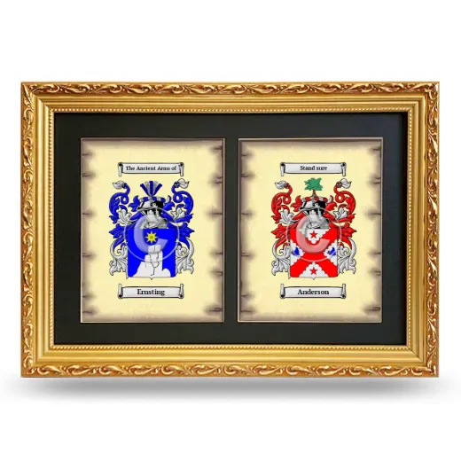 Double Coat of Arms Framed - Gold