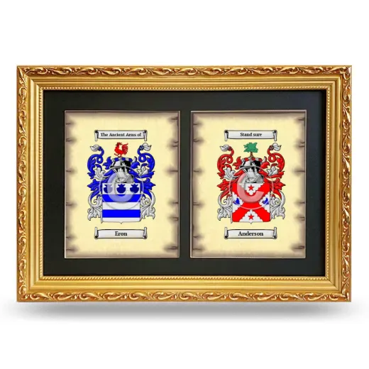 Double Coat of Arms Framed - Gold