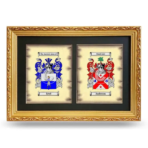 Double Coat of Arms Framed - Gold