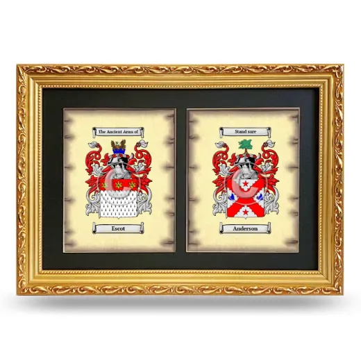 Double Coat of Arms Framed - Gold