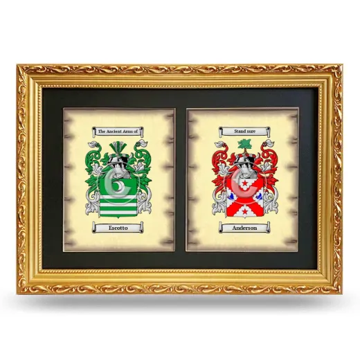 Double Coat of Arms Framed - Gold
