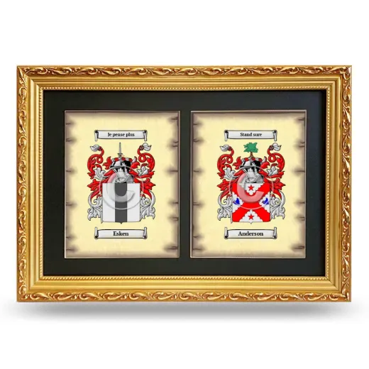 Double Coat of Arms Framed - Gold