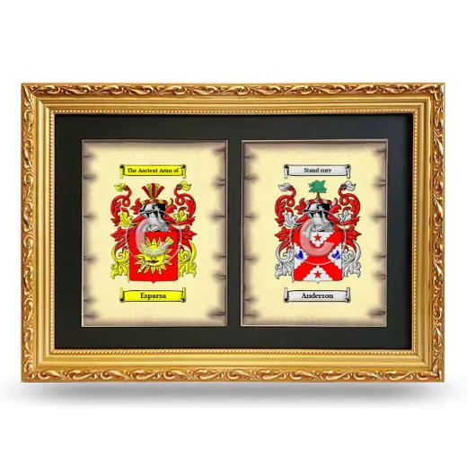 Double Coat of Arms Framed - Gold