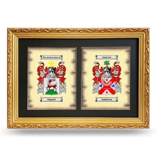 Double Coat of Arms Framed - Gold