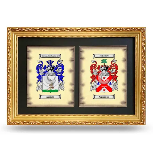 Double Coat of Arms Framed - Gold