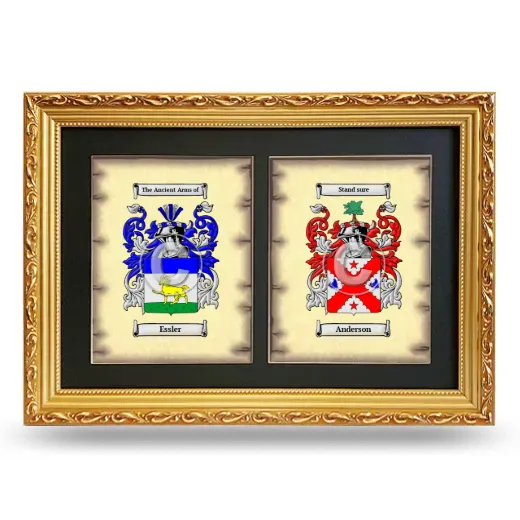 Double Coat of Arms Framed - Gold