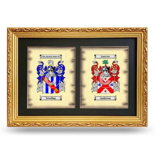 Double Coat of Arms Framed - Gold