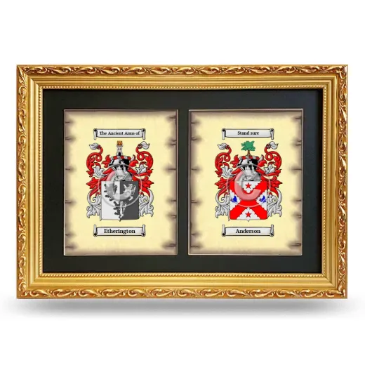 Double Coat of Arms Framed - Gold