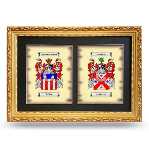 Double Coat of Arms Framed - Gold