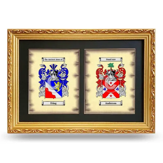 Double Coat of Arms Framed - Gold