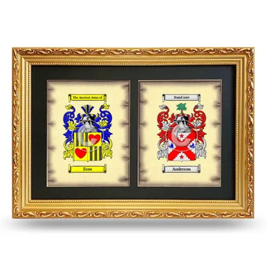 Double Coat of Arms Framed - Gold