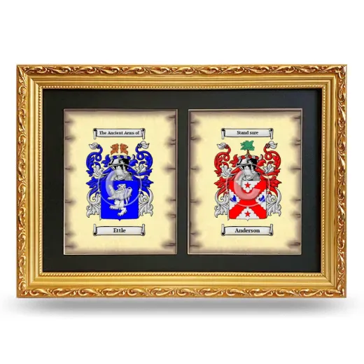 Double Coat of Arms Framed - Gold