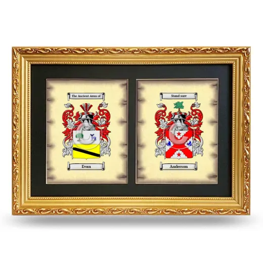 Double Coat of Arms Framed - Gold