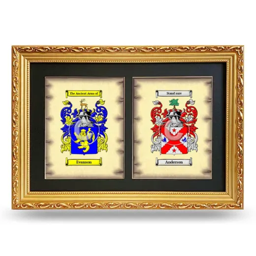 Double Coat of Arms Framed - Gold