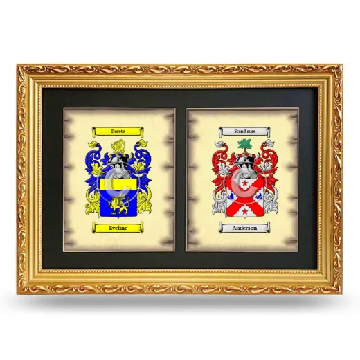 Double Coat of Arms Framed - Gold