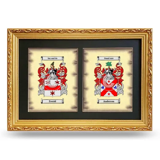 Double Coat of Arms Framed - Gold