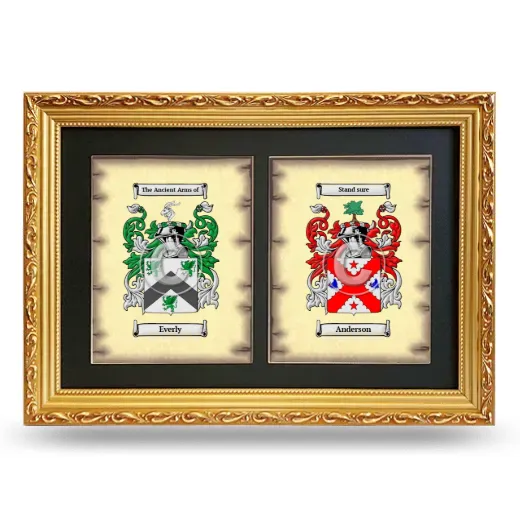 Double Coat of Arms Framed - Gold