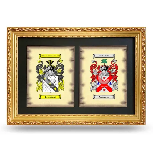 Double Coat of Arms Framed - Gold