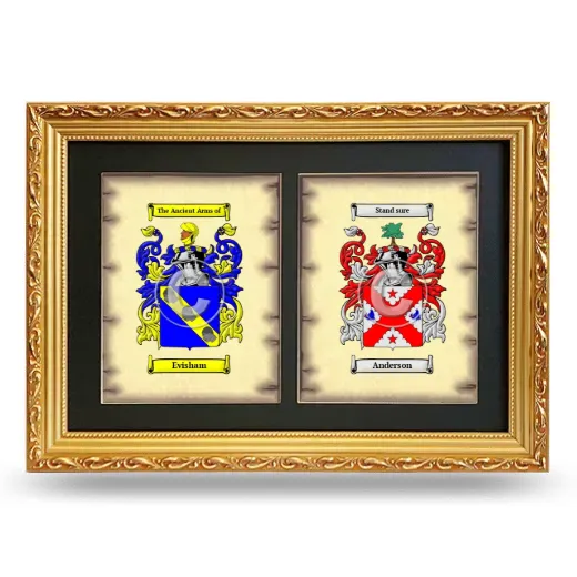 Double Coat of Arms Framed - Gold