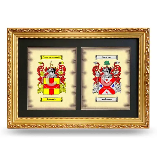 Double Coat of Arms Framed - Gold
