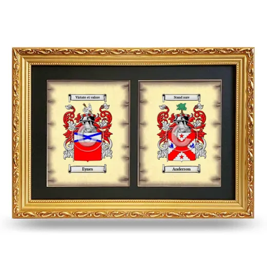 Double Coat of Arms Framed - Gold