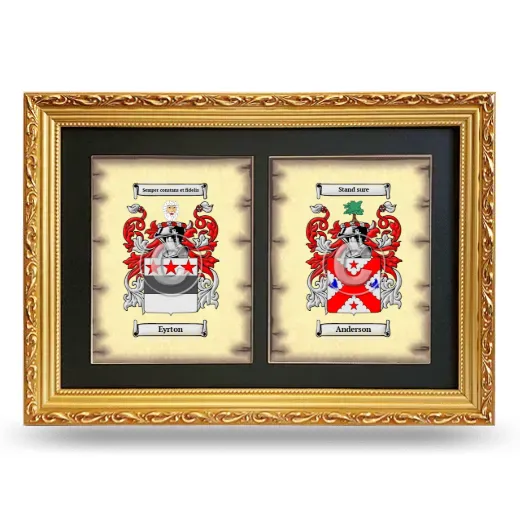 Double Coat of Arms Framed - Gold