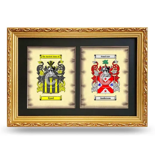 Double Coat of Arms Framed - Gold