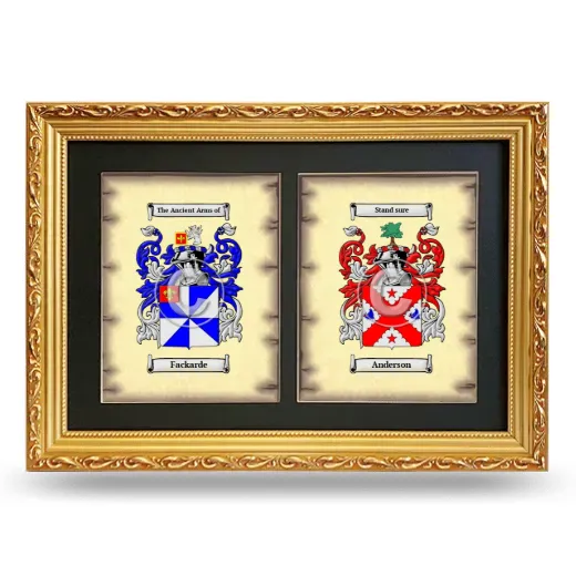 Double Coat of Arms Framed - Gold