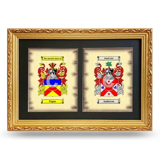 Double Coat of Arms Framed - Gold