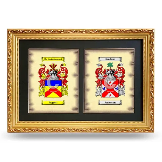 Double Coat of Arms Framed - Gold