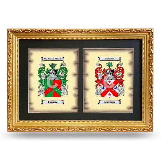 Double Coat of Arms Framed - Gold